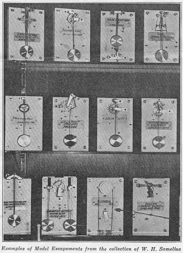 Model Escapements from the collection of W. H. Samelius
