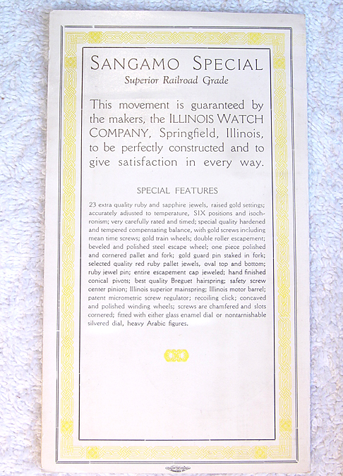 And some words on the Sangamo Special on the rear ...